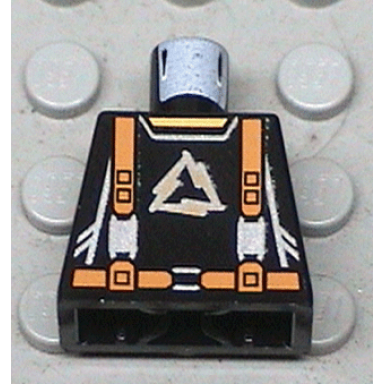 torso alpha team arctic logo black shirt and orange straps pattern