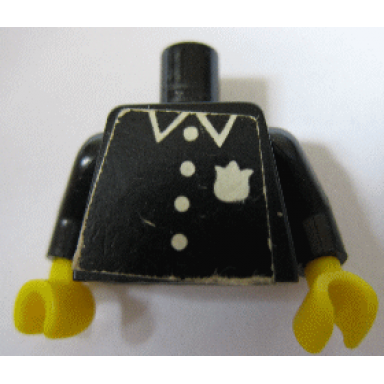 black torso police with badge and 4 buttons pattern sticker black arms yellow hands