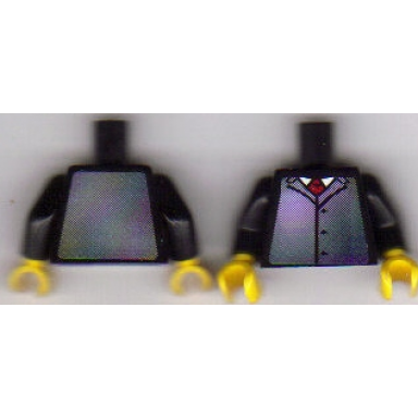 black torso racers ferrari official suit jacket with red tie pattern stickers black arms yellow hands