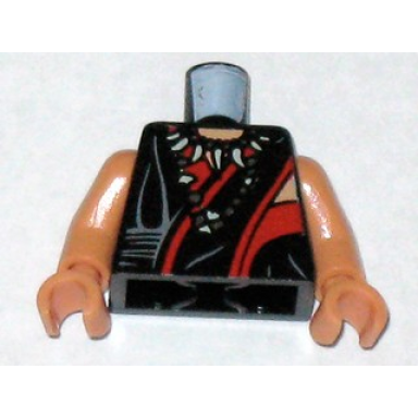 black torso indiana jones robe with red trim and ceremonial necklace pattern nougat arms nougat hands