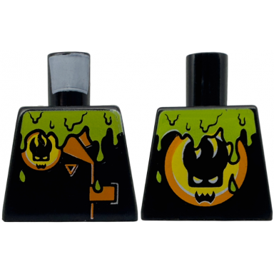 torso agents villain jacket with orange lapels and buckle and lime slime pattern