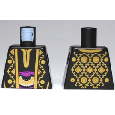 torso arabian robe with gold trim at neck gold pattern front and back
