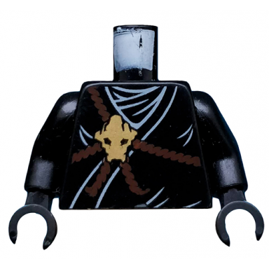 black torso ninjago brown rope gold medallion and black undershirt pattern black arms black hands