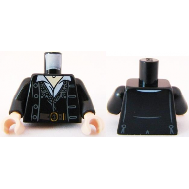 black torso potc jacket over vest fancy with belt and shirt pattern black arms light nougat hands