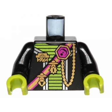 black torso alien conquest alien shoulder strap pattern black arms lime hands