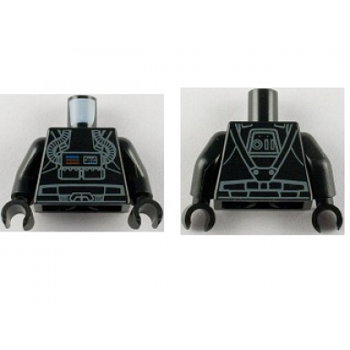 black torso sw clone pilot light gray outline pattern black arms black hands