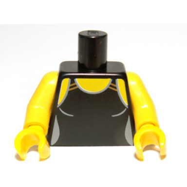 black torso female swimsuit pattern yellow arms yellow hands