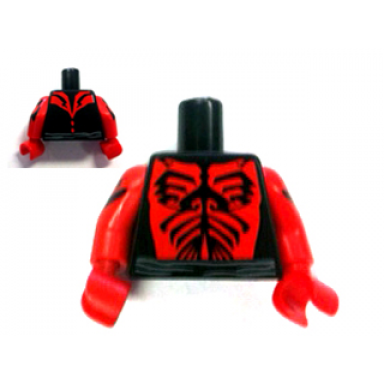 black torso sw darth maul chest pattern red arms with black tattoos pattern red hands