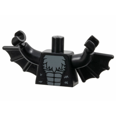 black torso bat with dark bluish gray fur pattern black arms with wings black hands