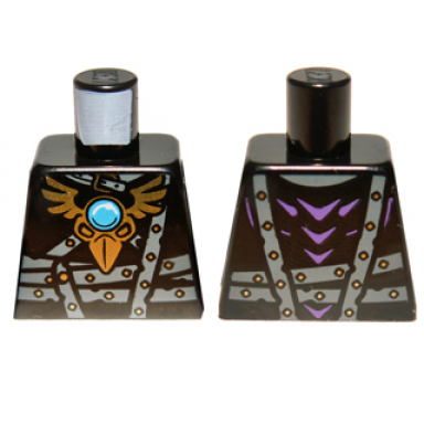 torso armor with dark bluish gray belts gold raven pendant and dark azure round jewel chi pattern