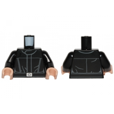 black torso sw imperial crew uniform jumpsuit thin belt and small silver buckle pattern black arms light nougat hands