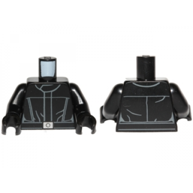 black torso sw imperial crew uniform jumpsuit thin belt and small silver buckle pattern black arms black hands