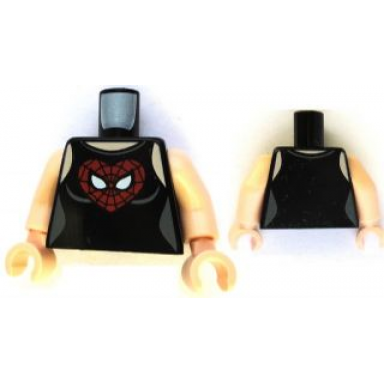 black torso spider-man tank top with web face in heart pattern mary jane 5 light nougat arms light nougat hands