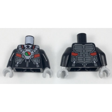 black torso business suit and tie with breathing apparatus and octan logo pattern black arms light bluish gray hands