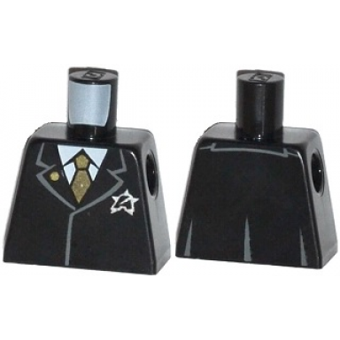 torso agents suit with ultra agents logo and gold tie pattern