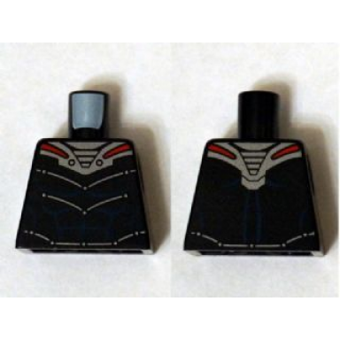 torso armor silver and red with blue muscles pattern black manta