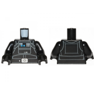 black torso sw tie pilot detailed with back printing pattern rebels cartoon style black arms black hands