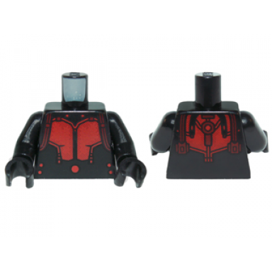 black torso ant-man dark red body suit pattern black arms black hands