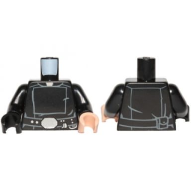 black torso sw jedi robe belt with silver accessories pattern black arms light nougat hand left black hand right