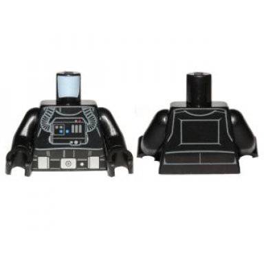 black torso sw tie pilot detailed with back print belt with silver buckle and boxes pattern black arms black hands
