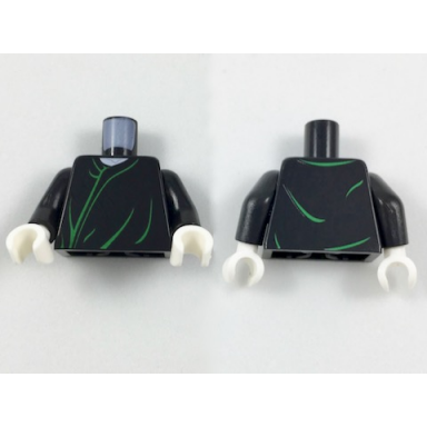 black torso harry potter voldemort with green robe lines pattern black arms white hands