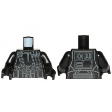 black torso sw imperial death trooper armor with ammo pouch grenades and diagonal belt pattern black arms black hands