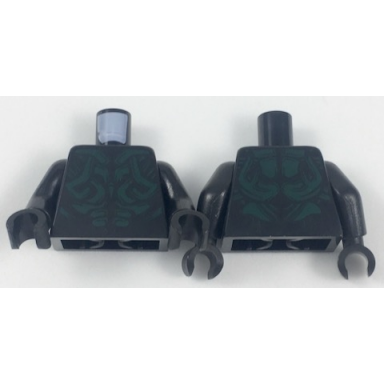 black torso alien with dark green armor scales pattern black arms black hands