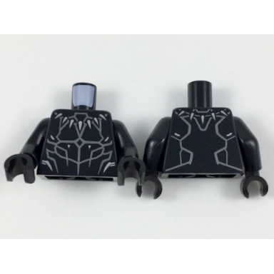 black torso scaly armor with silver claw necklace flat silver plate lines pattern black arms black hands