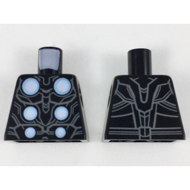 torso armor with 6 white disks and light bluish gray lines pattern