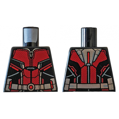 torso ant-man dark red body suit with silver trim pattern