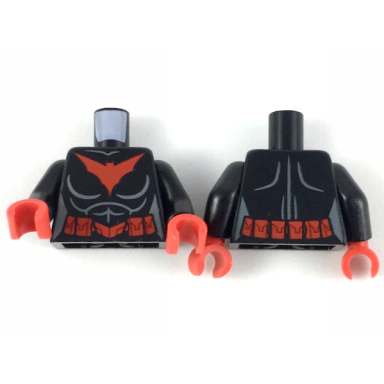 black torso female with red bat logo and utility belt pattern black arms red hands