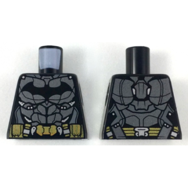 torso armor with black bat logo pearl dark gray breastplate gold utility belt pattern