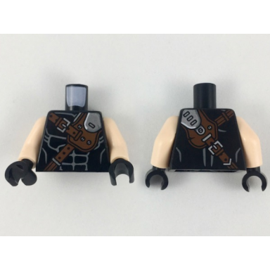 black torso reddish brown and silver crossbelt pattern light nougat arms black hands