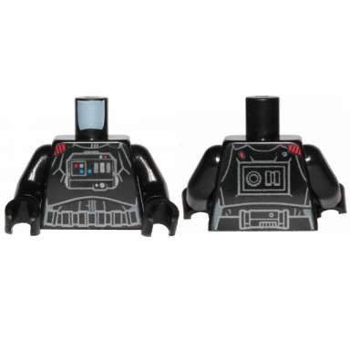 black torso sw armor front panel red commander insignia on right shoulder pattern iden versio black arms black hands