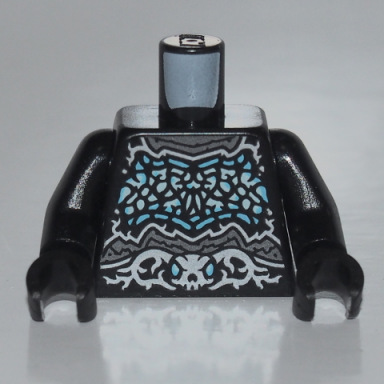 black torso medium azure armor and silver ghost skull belt pattern black arms black hands
