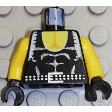 black torso muscle shirt with belt pattern yellow arms black hands