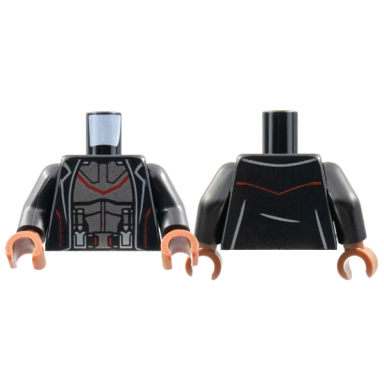 black torso jacket with red stripe pearl dark gray armor pattern black arms reddish brown hands