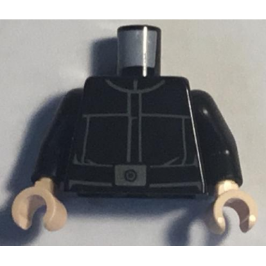 black torso sw imperial crew uniform jumpsuit wide belt and large silver buckle pattern black arms light nougat hands