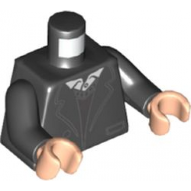 black torso jacket dark bluish gray sweater white shirt pattern black arms light nougat hands