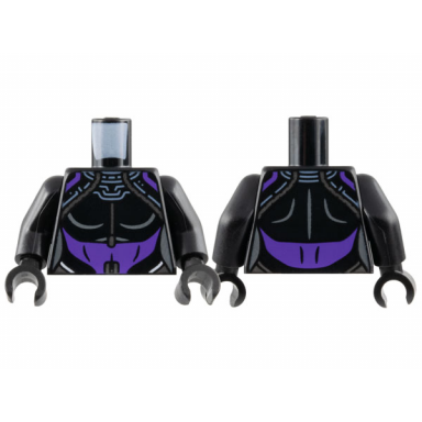 black torso female armor silver piping dark purple midriff pattern black arms black hands