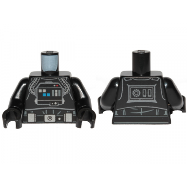 black torso sw tie pilot life support system tubes belt with buckle boxes and dot creases on back pattern black arms black hands