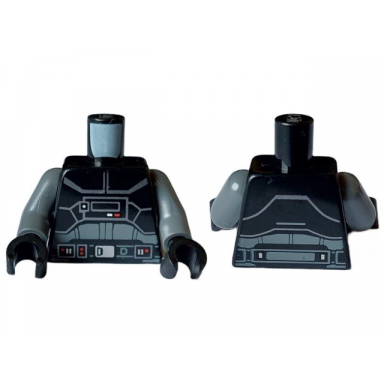 black torso sw armor plates lights and belt with silver buckle pattern inquisitor fifth brother dark bluish gray arms black hands