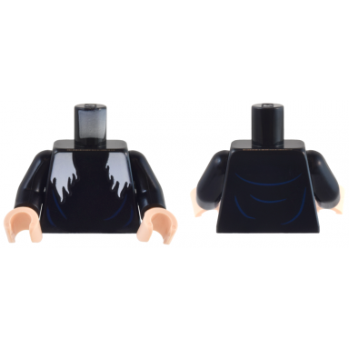 black torso long white hair ends and dark blue folds pattern black arms light nougat hands