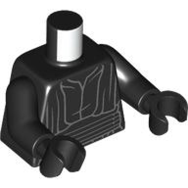 black torso sw sith robe with waist sash with pouch and dark bluish gray dots pattern black arms black hands