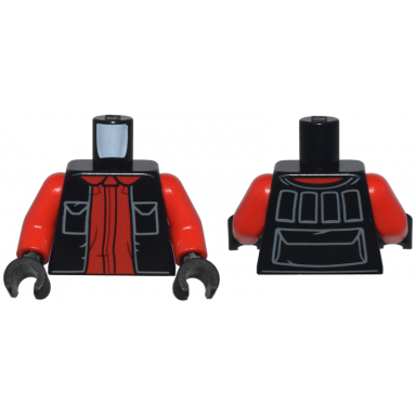 black torso sw pilot flight suit vest with light bluish gray pockets and pouch outlines over red shirt pattern red arms black hands