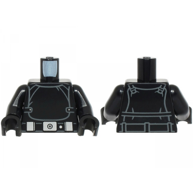 black torso sw imperial gunner jumpsuit panel with clasps with silver dots belt with buckle dot and 2 boxes pattern black arms black hands