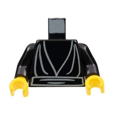 black torso sw jedi robe waist sash pattern black arms yellow hands