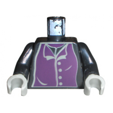 black torso harry potter professor snape 4 gray buttons pattern black arms light gray hands
