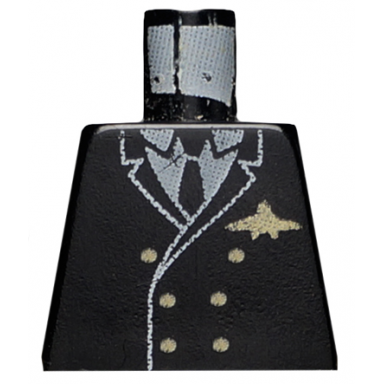 torso airplane pilot suit double breasted tie gold buttons and logo pin pattern