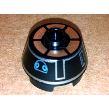 black cone 2 x 2 truncated with sw r5-j2 astromech droid pattern